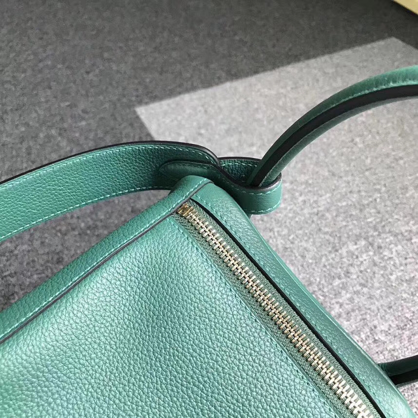 Hermès（爱马仕）Z6 孔雀绿 原厂御用顶级小牛皮 Lindy 30 金扣