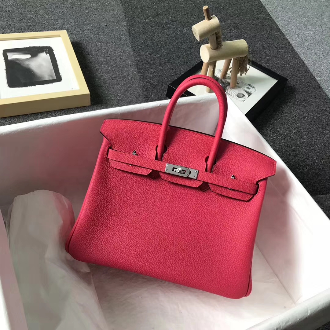 Hermès（爱马仕）I6 终极粉 原厂御用顶级小牛皮 Birkin 25 银扣 现货