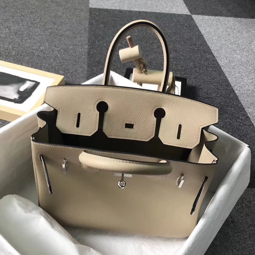 Hermès（爱马仕）S2 风衣灰 原厂御用顶级小牛皮 Birkin 30 金扣  银扣 现货