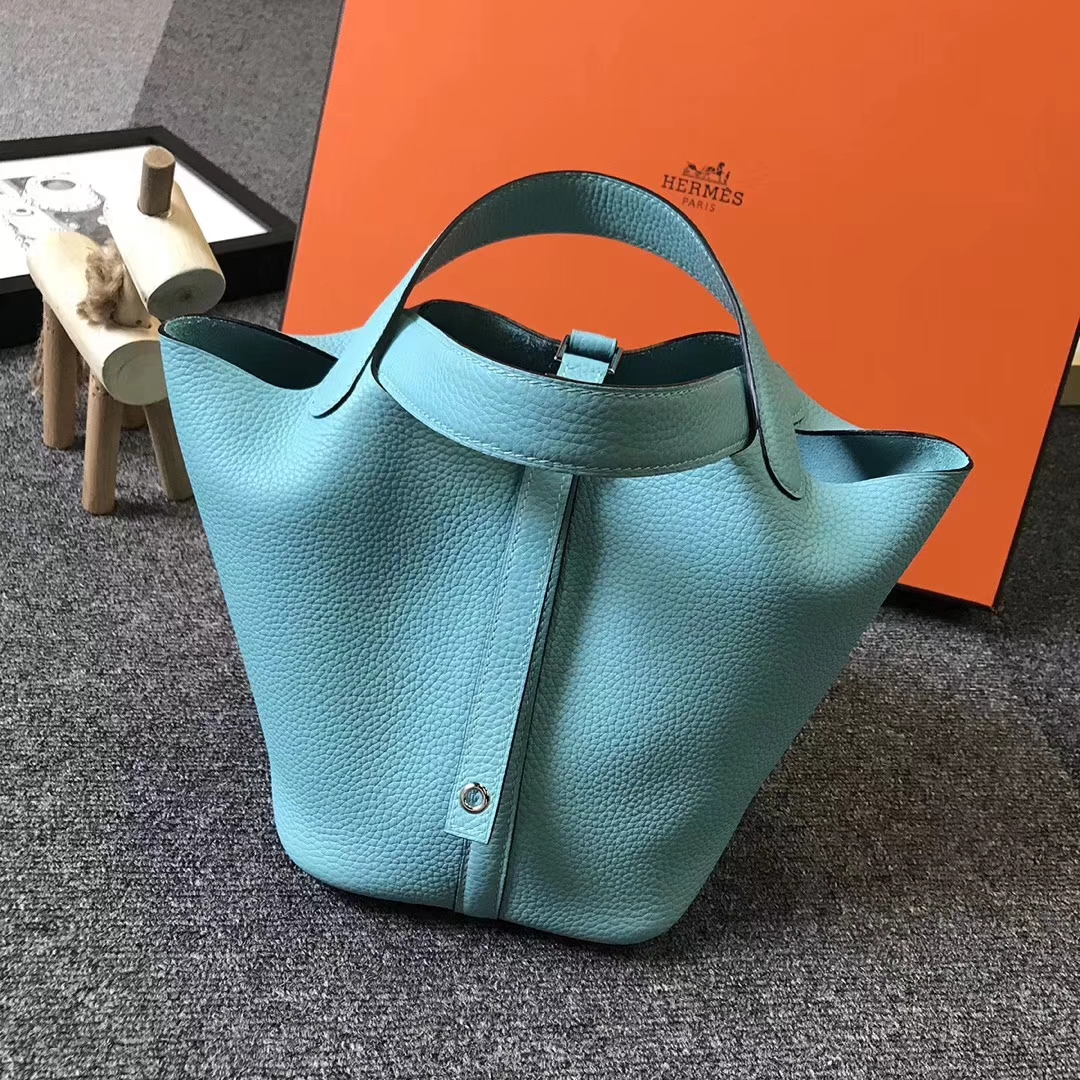 Hermès（爱马仕）3P 马卡龙 原厂御用顶级TC皮 Picotin  Lock 18 CM 金扣 银扣 现货