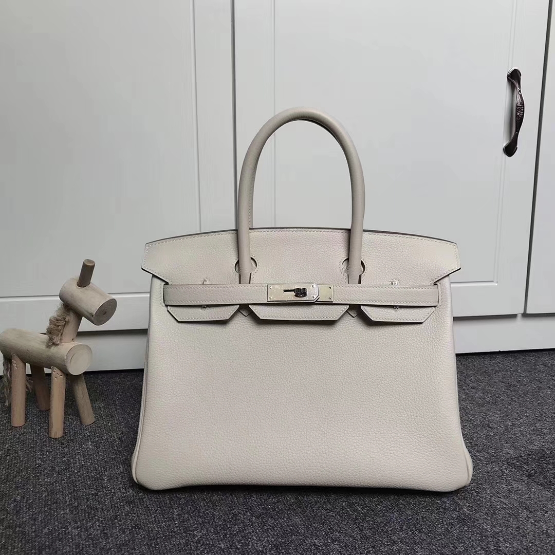 Hermès（爱马仕）羊毛白 原厂御用顶级小牛皮 Birkin 30  银扣 现货