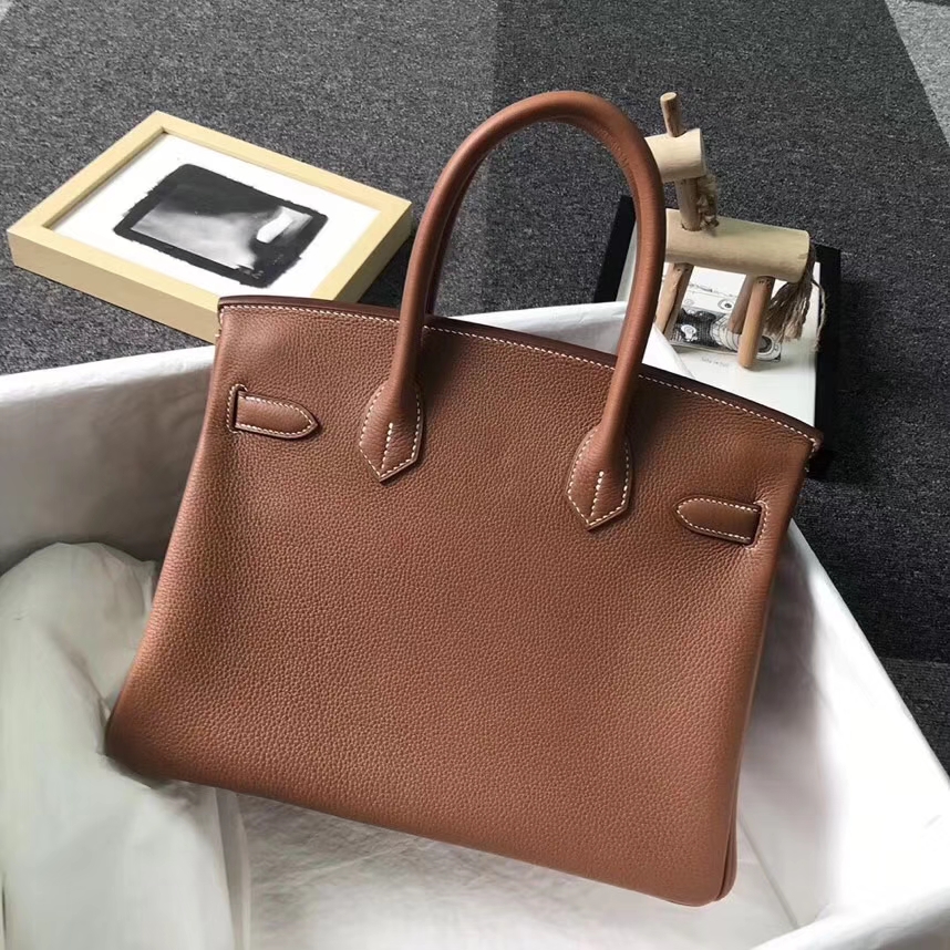Hermès（爱马仕）金棕色 原厂御用顶级小牛皮 Birkin 30 金扣  银扣 现货