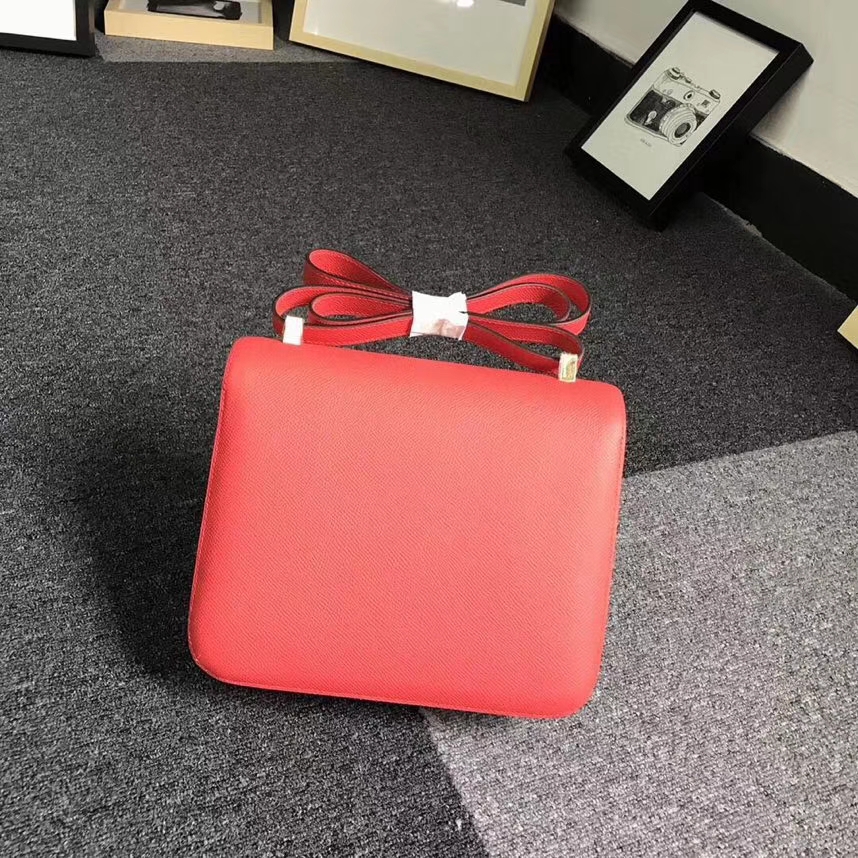 Hermès（爱马仕）S5 番茄红 原厂御用顶级Epsom 皮 Constance 24 金扣 现货