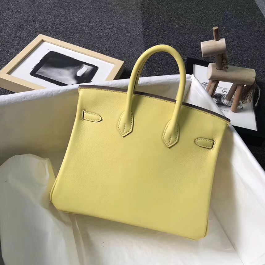 Hermès（爱马仕）鹅蛋黄 原厂御用顶级Swift 皮 Birkin 25 金扣