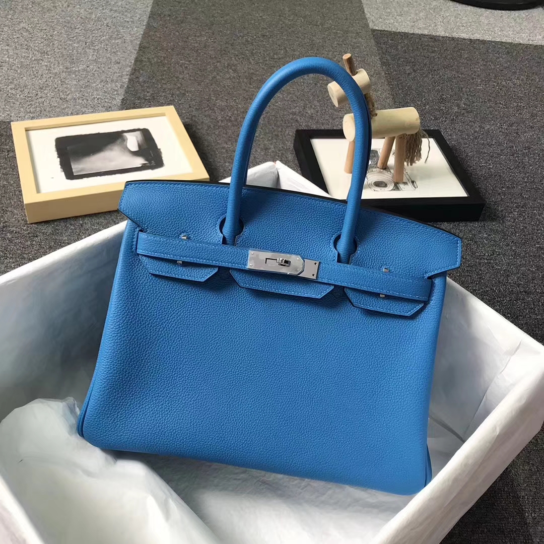 Hermès（爱马仕）B3 坦桑尼亚蓝 原厂御用顶级小牛皮 Birkin 30 银扣