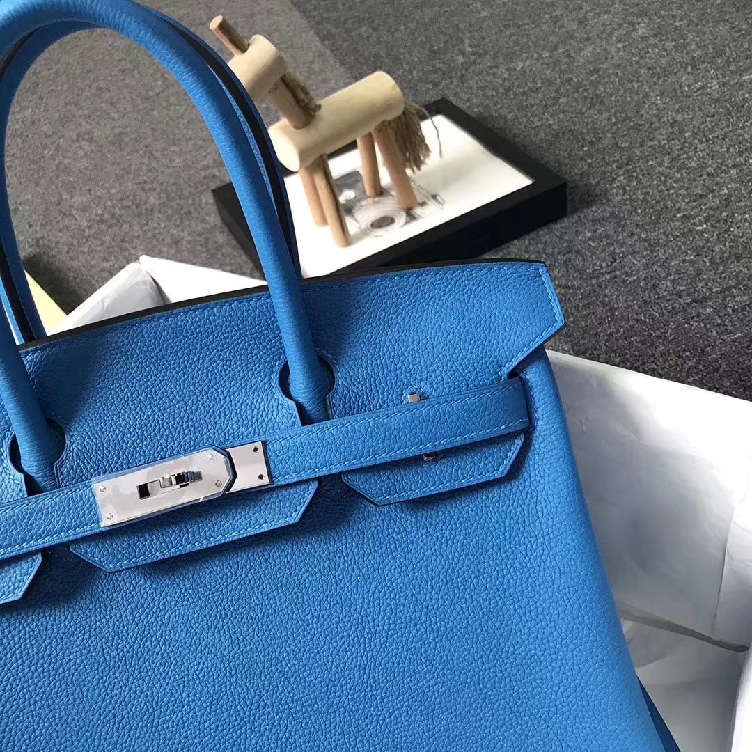 Hermès（爱马仕）B3 坦桑尼亚蓝 原厂御用顶级小牛皮 Birkin 30 银扣