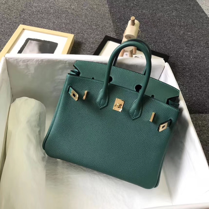 Hermès（爱马仕）Z6 孔雀绿 原厂御用顶级小牛皮 Birkin 25 金扣 现货