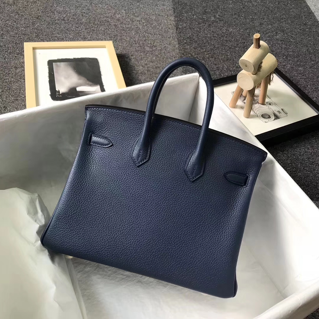 Hermès（爱马仕）7K宝石蓝 原厂御用顶级小牛皮 Birkin 25 金扣 现货