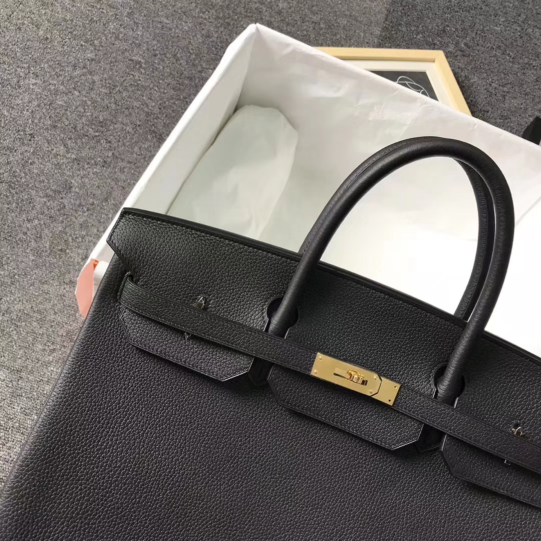 Hermès（爱马仕）黑色 原厂御用顶级小牛皮 Birkin 40 金扣