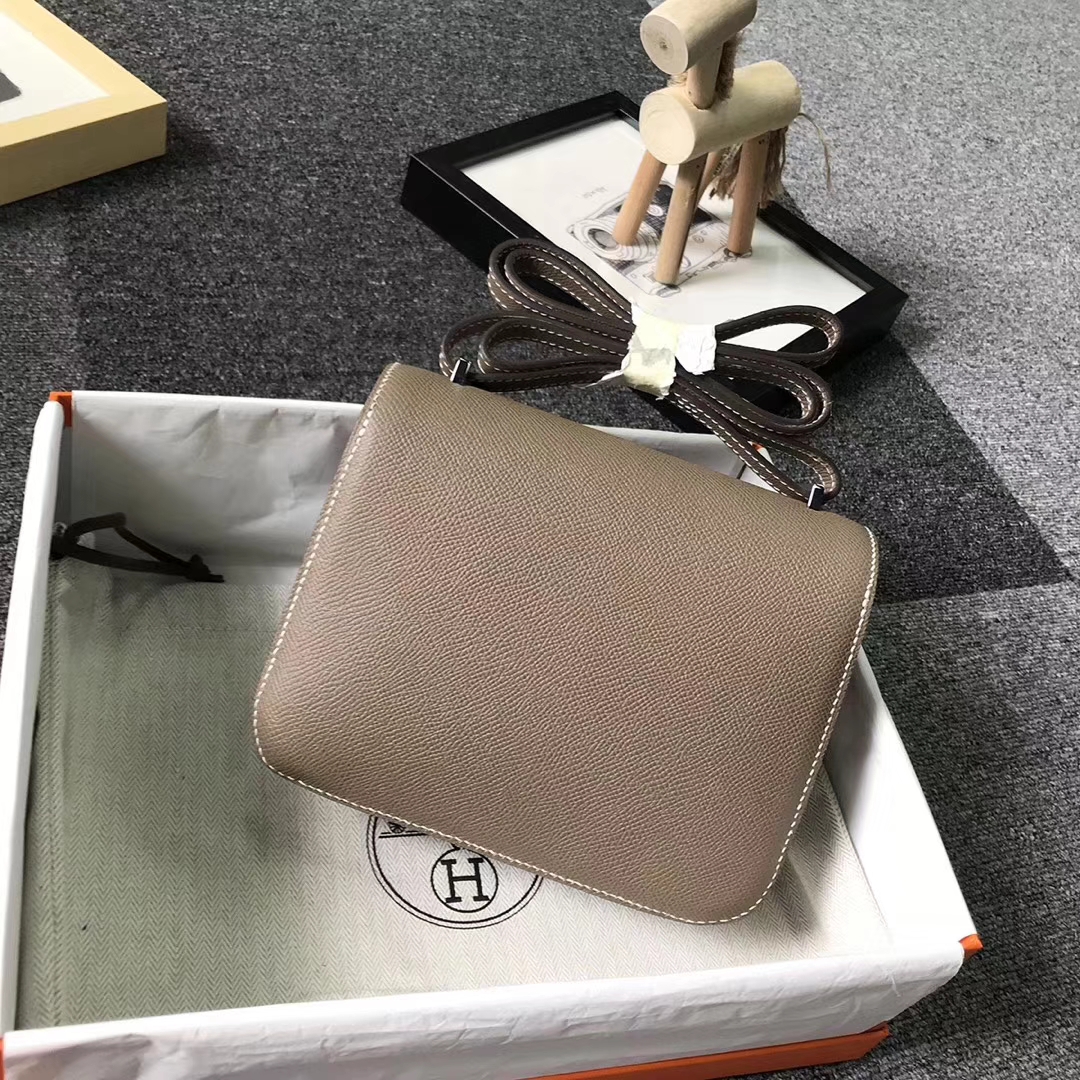 Hermès（爱马仕）大象灰 原厂御用顶级Epsom 皮 Constance 19 金扣 银扣 现货