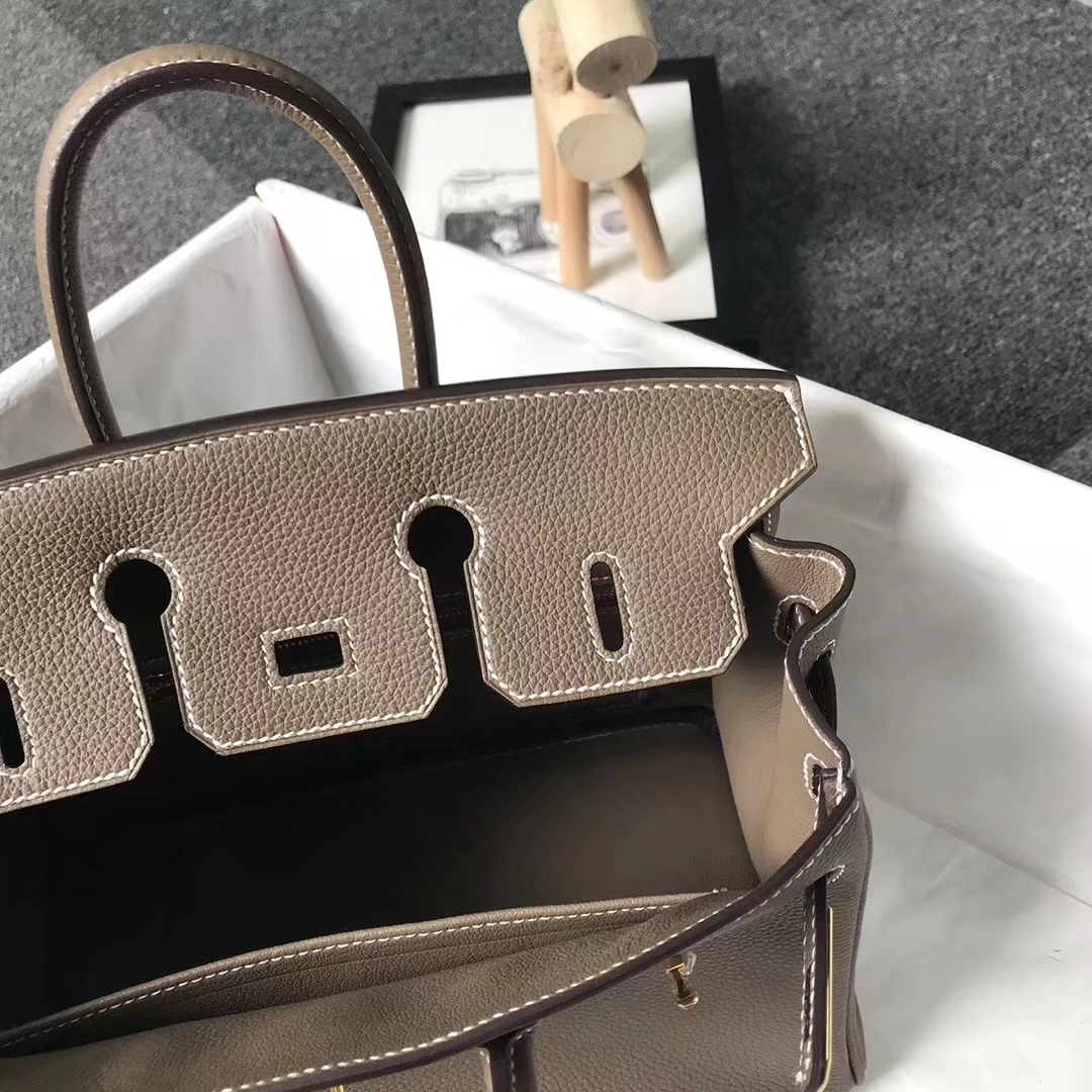 Hermès（爱马仕）CK18 大象灰 原厂御用顶级小牛皮 Birkin 25 金扣
