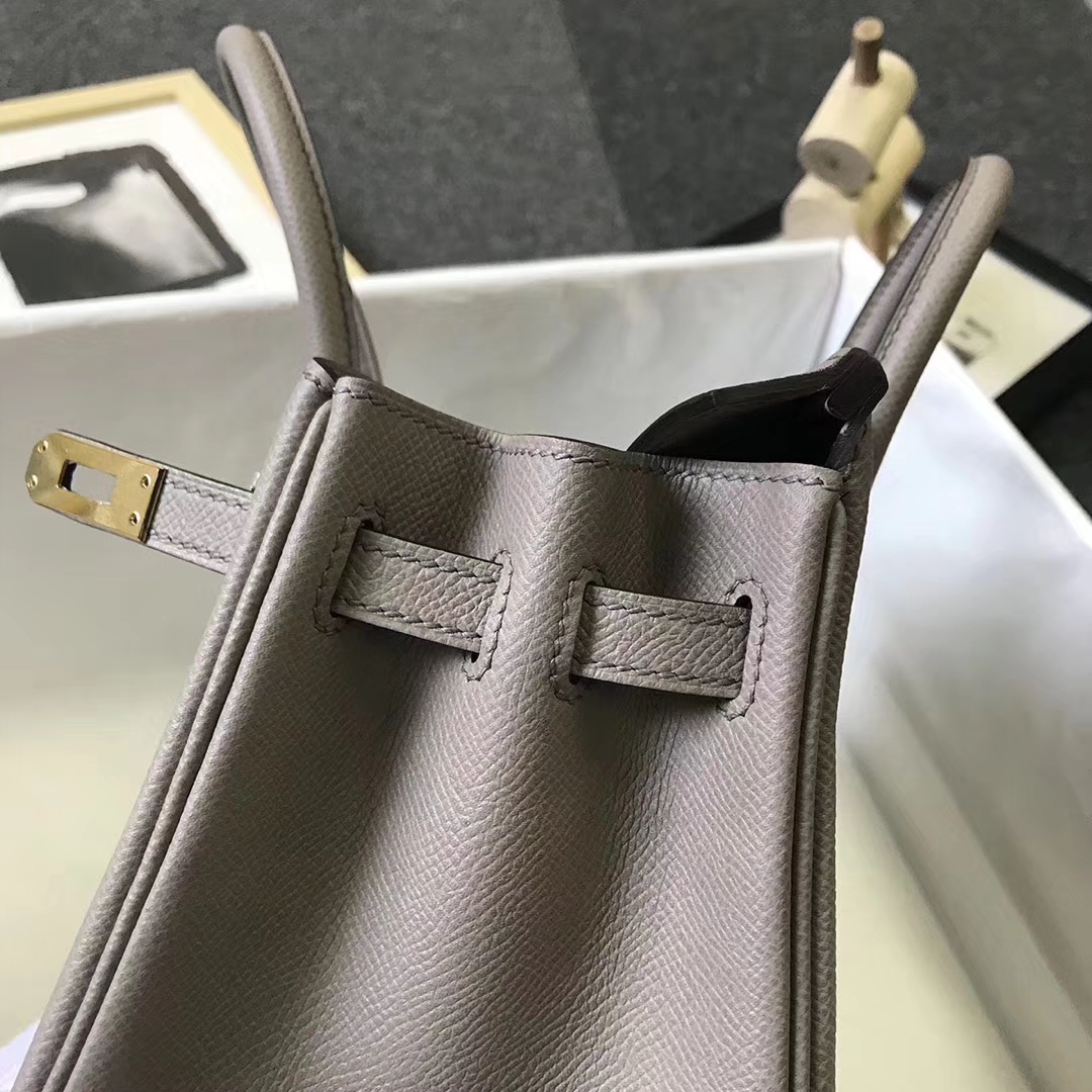Hermès（爱马仕）M8 沥青灰 原厂御用顶级Epsom 皮 Birkin 25 金扣