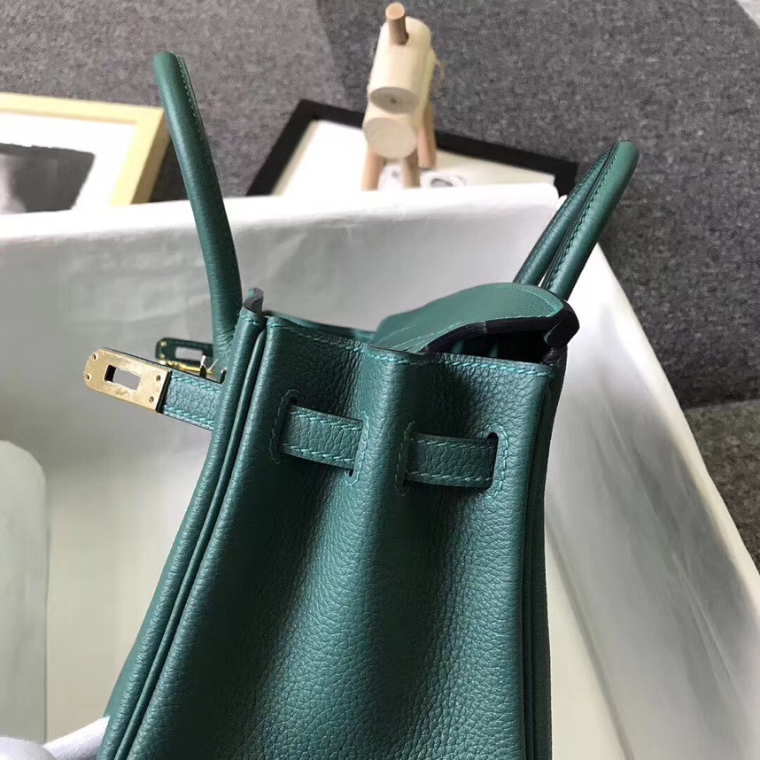 Hermès（爱马仕）Z6 孔雀绿 原厂御用顶级小牛皮 Birkin 25 金扣 现货