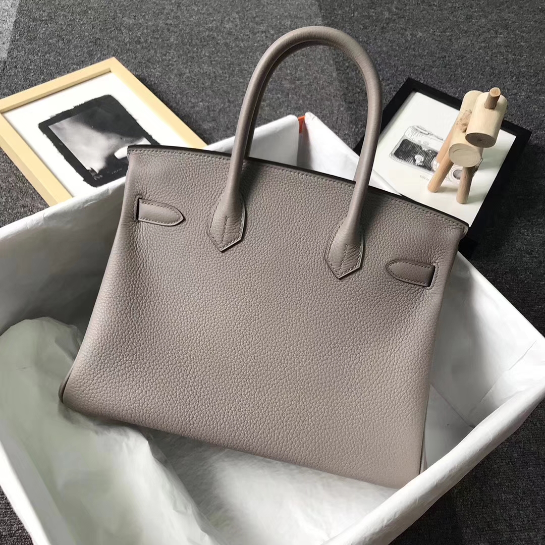 Hermès（爱马仕）M8巴黎灰 沥青灰 原厂御用顶级小牛皮 Birkin 30 金扣 现货