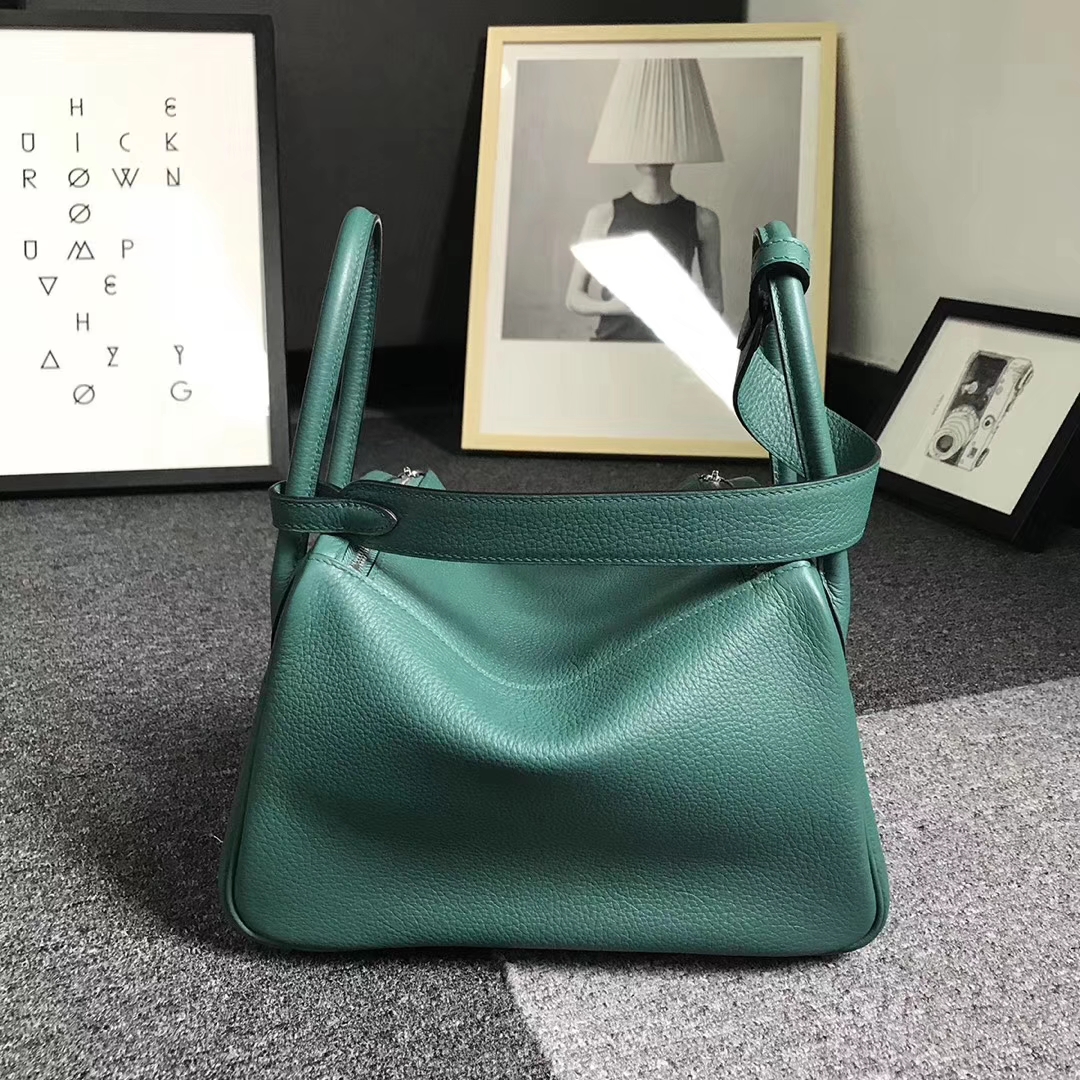 Hermès（爱马仕）Z6 孔雀绿 原厂御用顶级小牛皮 Lindy 26 银扣