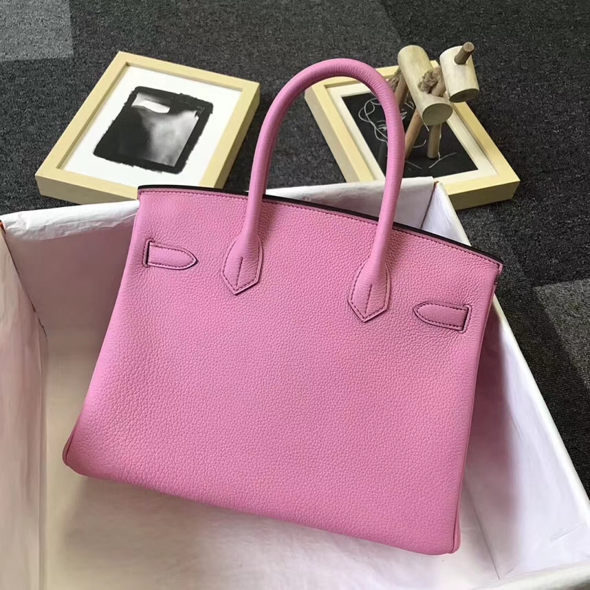 Hermès（爱马仕）5P樱花粉 原厂御用顶级小牛皮 Birkin 30 银扣