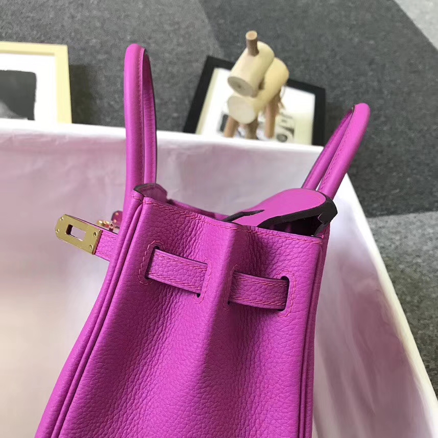 Hermès（爱马仕）9I 玉兰粉 原厂御用顶级小牛皮 Birkin 25 金扣 银扣 现货
