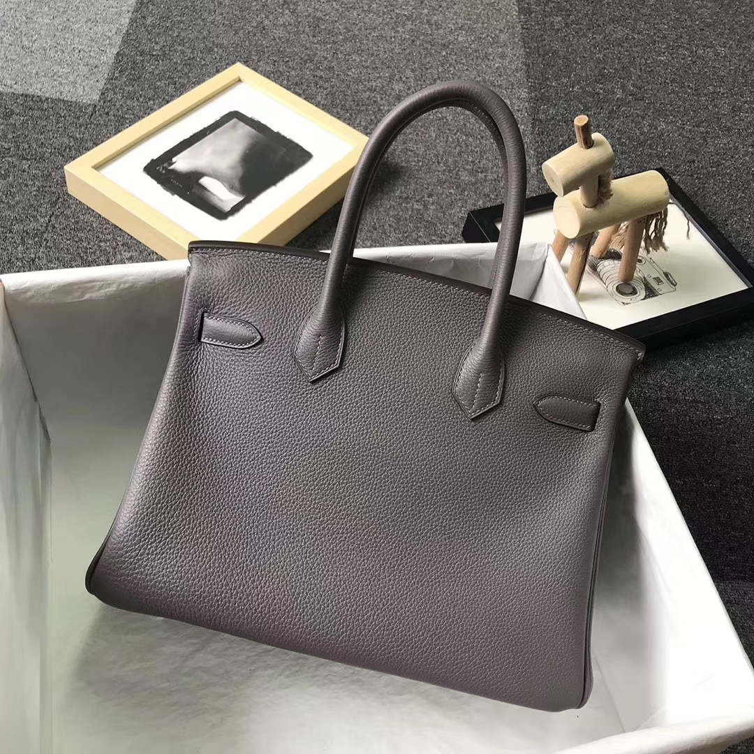 Hermès（爱马仕）8F锡器灰 原厂御用顶级小牛皮 Birkin 30 银扣