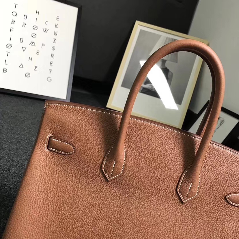 Hermès（爱马仕）金棕色 原厂御用顶级小牛皮 Birkin 35 金扣 银扣 现货