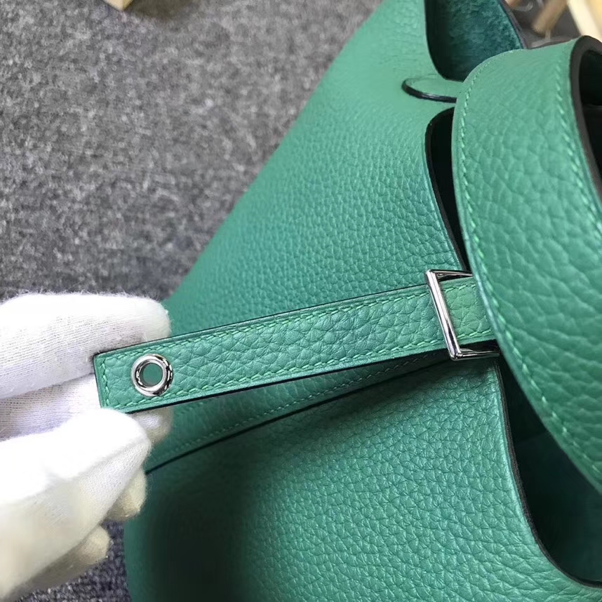 Hermès（爱马仕）U4 丝绒绿 原厂御用顶级TC皮 Picotin  Lock 18CM 银扣