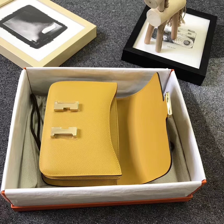Hermès（爱马仕）9D琥珀黄 epsom皮 Constance 19 金扣 全手工 现货
