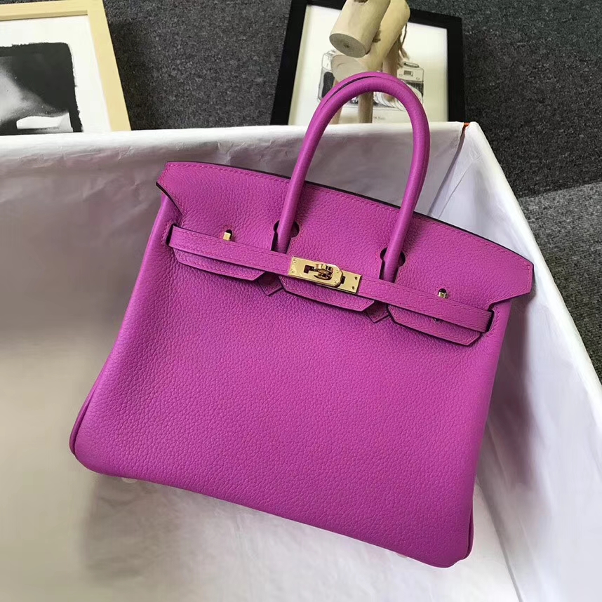 Hermès（爱马仕）9I 玉兰粉 原厂御用顶级小牛皮 Birkin 25 金扣 银扣 现货