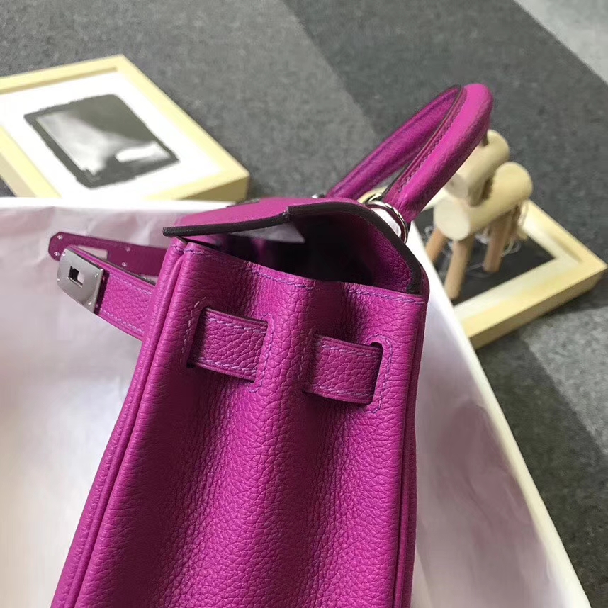 Hermès（爱马仕）L3枚紫色 原厂御用顶级小牛皮 Kelly 28 银扣