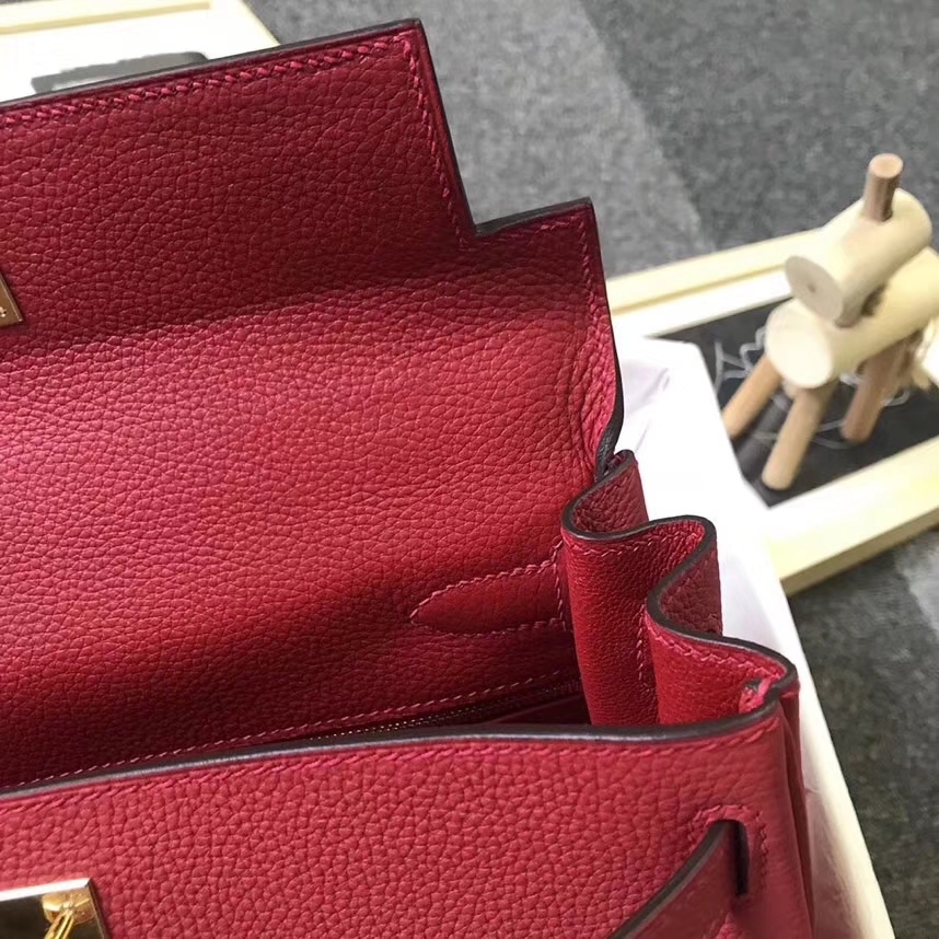 Hermès（爱马仕）Q5 中国红 糖果红 原厂御用顶级小牛皮 Kelly 28 银扣 现货