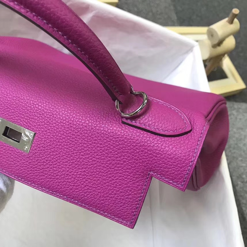 Hermès（爱马仕）L3枚紫色 原厂御用顶级小牛皮 Kelly 28 银扣