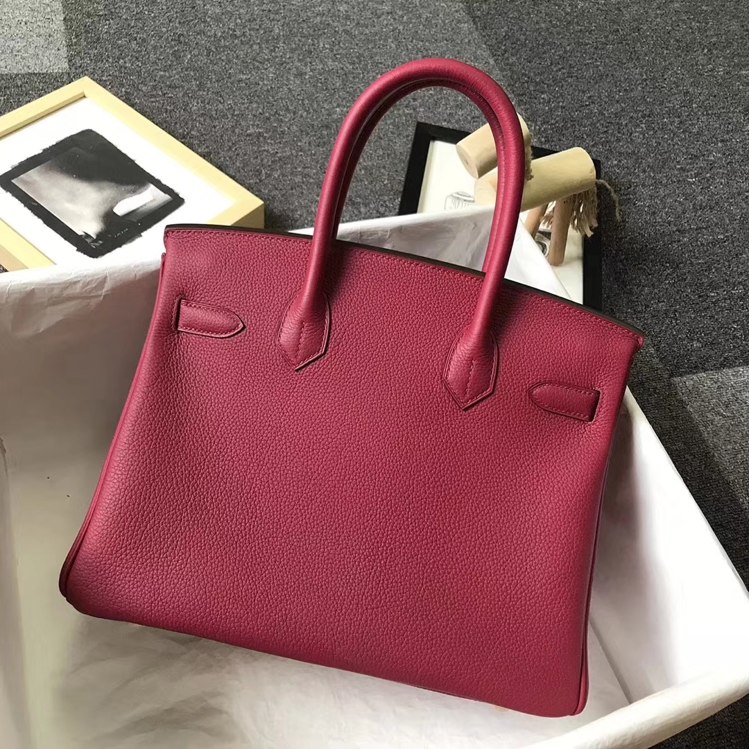 Hermès（爱马仕）K1 石榴红 原厂御用顶级小牛皮 Birkin 30 金扣 银扣 现货