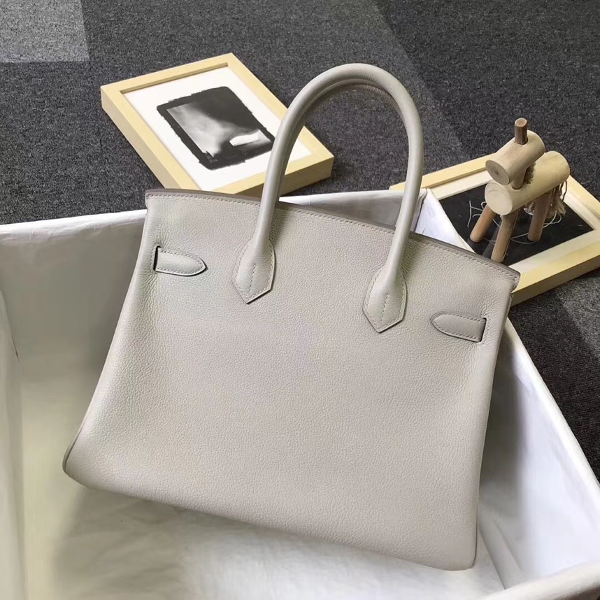 Hermès（爱马仕）C80 珍珠灰 原厂御用顶级小牛皮 Birkin 30 金扣