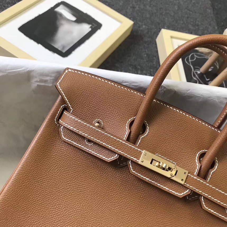 Hermès（爱马仕）金棕色 原厂御用顶级Epsom 皮 Birkin 25 金扣