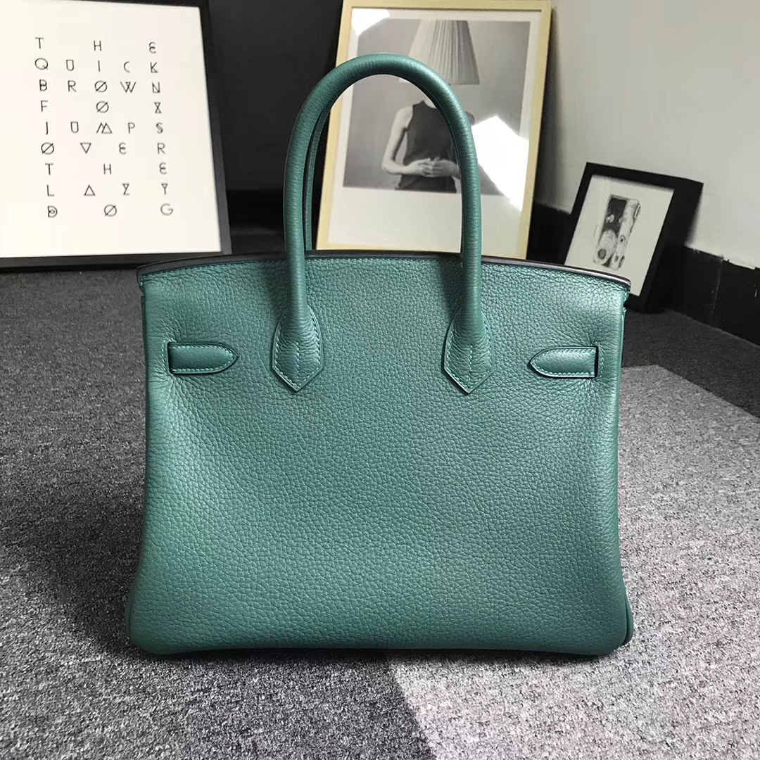 Hermès（爱马仕）孔雀绿 原厂御用顶级小牛皮 Birkin 30 金扣 现货