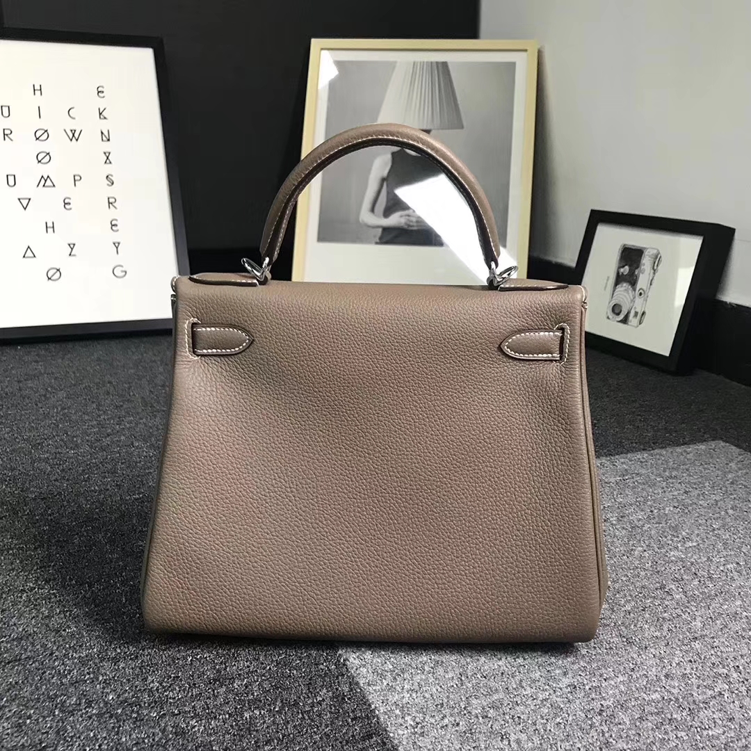 Hermès（爱马仕）大象灰 原厂御用顶级小牛皮 Kelly 28 金扣 银扣  现货