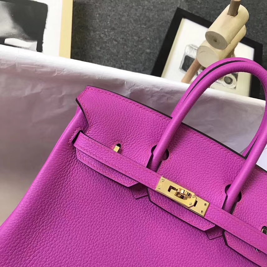 Hermès（爱马仕）9I 玉兰粉 原厂御用顶级小牛皮 Birkin 25 金扣 银扣 现货
