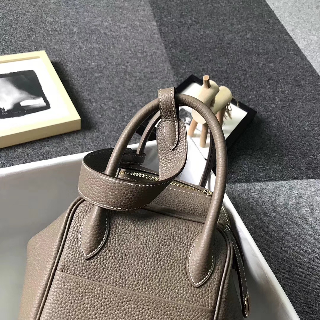 Hermès（爱马仕）CK18大象灰 原厂御用顶级TC 皮 Lindy 30 金扣