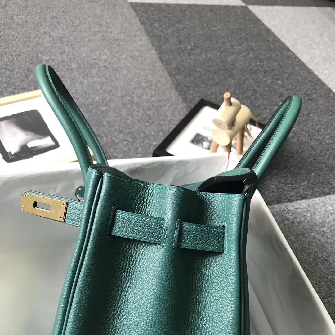 Hermès（爱马仕）Z6孔雀绿 原厂御用顶级小牛皮 Birkin 30 金扣