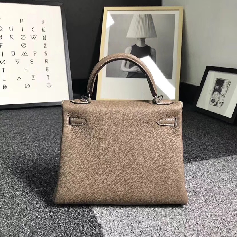 Hermès（爱马仕）CK18 大象灰 原厂御用顶级小牛皮 Kelly 25 银扣