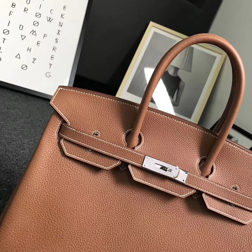 Hermès（爱马仕）金棕色 原厂御用顶级小牛皮 Birkin 35 金扣 银扣 现货