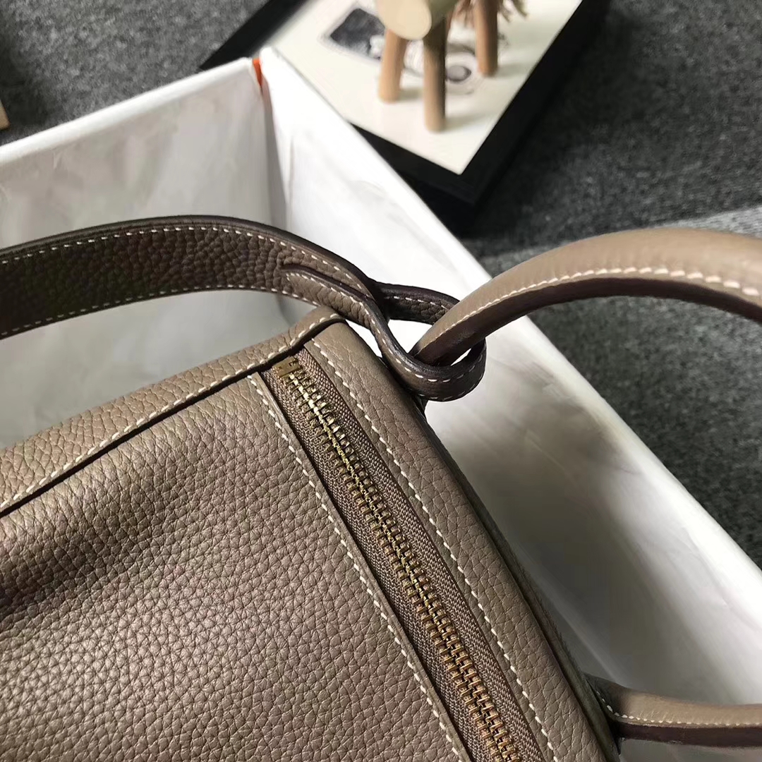 Hermès（爱马仕）CK18大象灰 原厂御用顶级TC 皮 Lindy 30 金扣