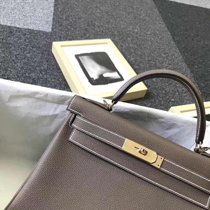 Hermès（爱马仕）CK18 大象灰 原厂御用顶级小牛皮 Kelly 28 金扣 银扣 现货