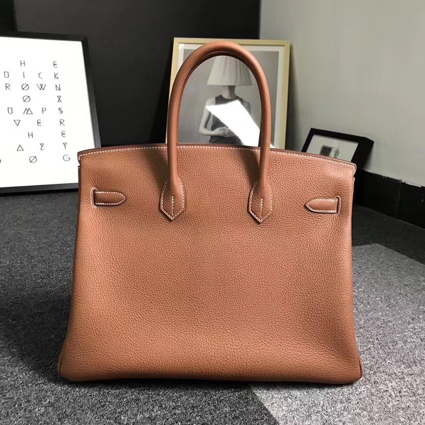 Hermès（爱马仕）金棕色 原厂御用顶级小牛皮 Birkin 35 金扣 银扣 现货