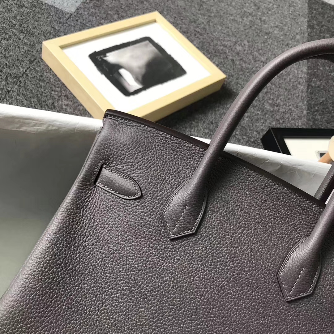 Hermès（爱马仕）8F锡器灰 原厂御用顶级小牛皮 Birkin 30 银扣