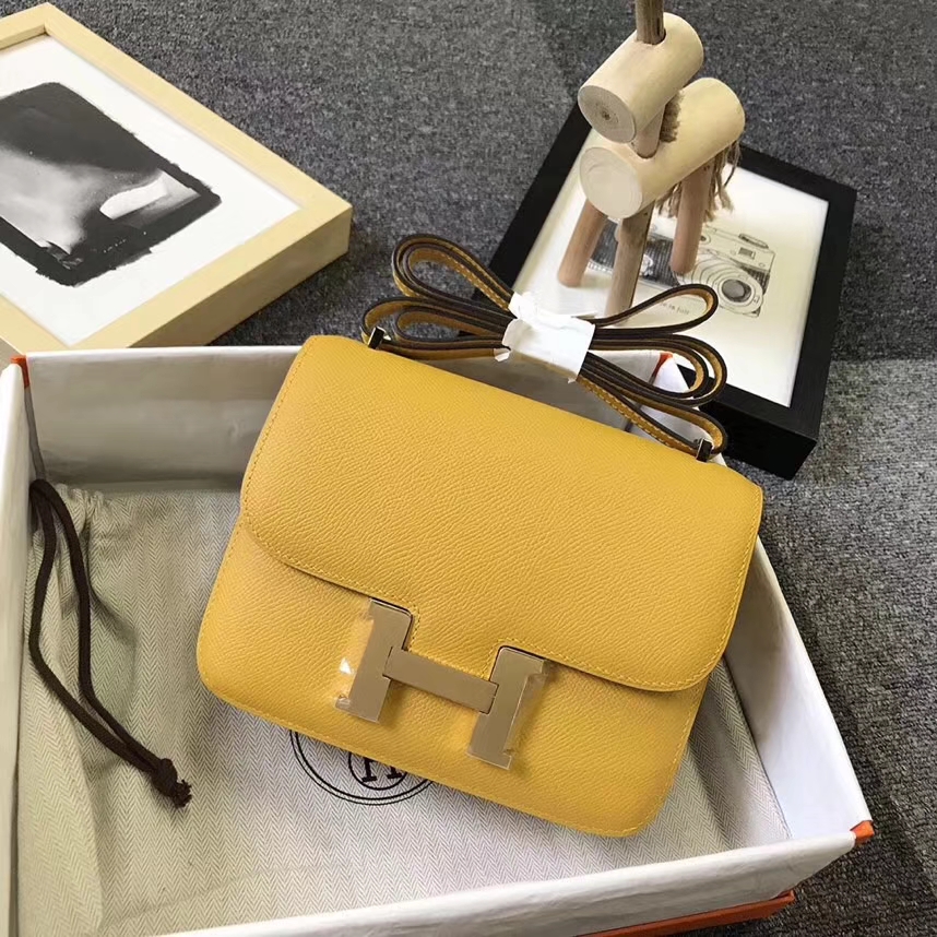 Hermès（爱马仕）9D琥珀黄 epsom皮 Constance 19 金扣 全手工 现货