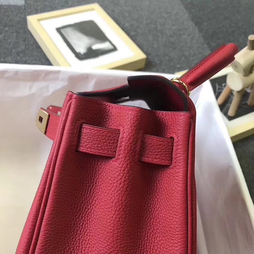 Hermès（爱马仕）Q5 中国红 糖果红 原厂御用顶级小牛皮 Kelly 28 银扣 现货