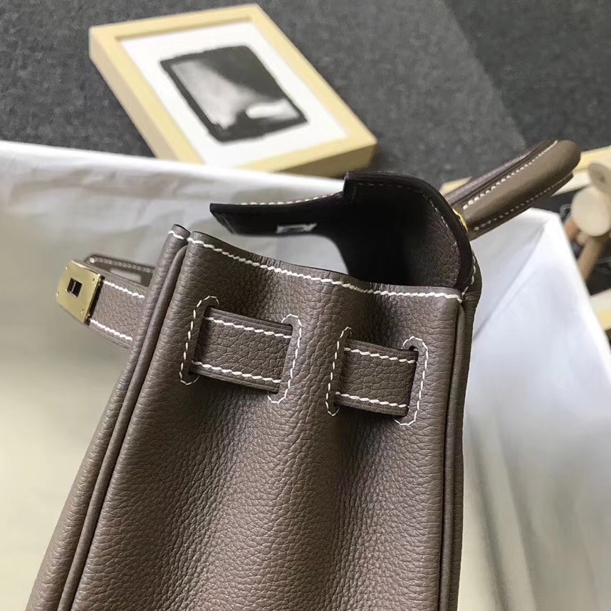 Hermès（爱马仕）CK18 大象灰 原厂御用顶级小牛皮 Kelly 28 金扣 银扣 现货