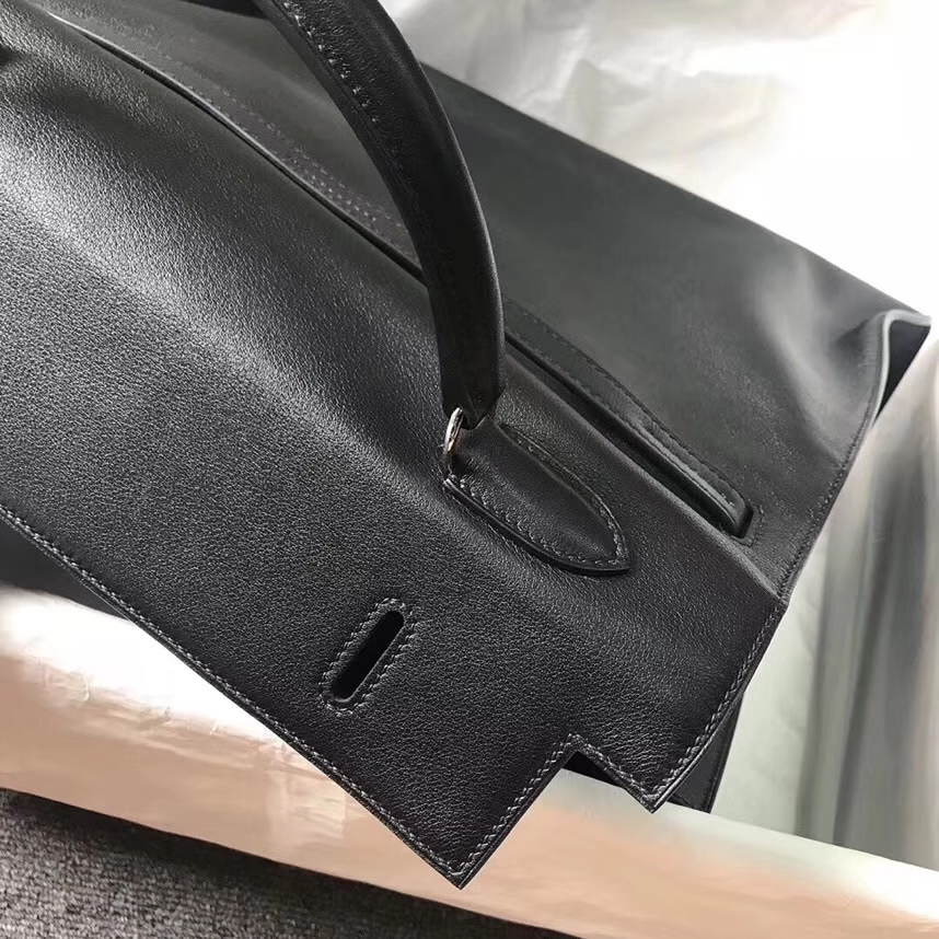 Hermès（爱马仕）黑色 原厂御用顶级Swift 皮 Kelly Flat 35 外缝 现货