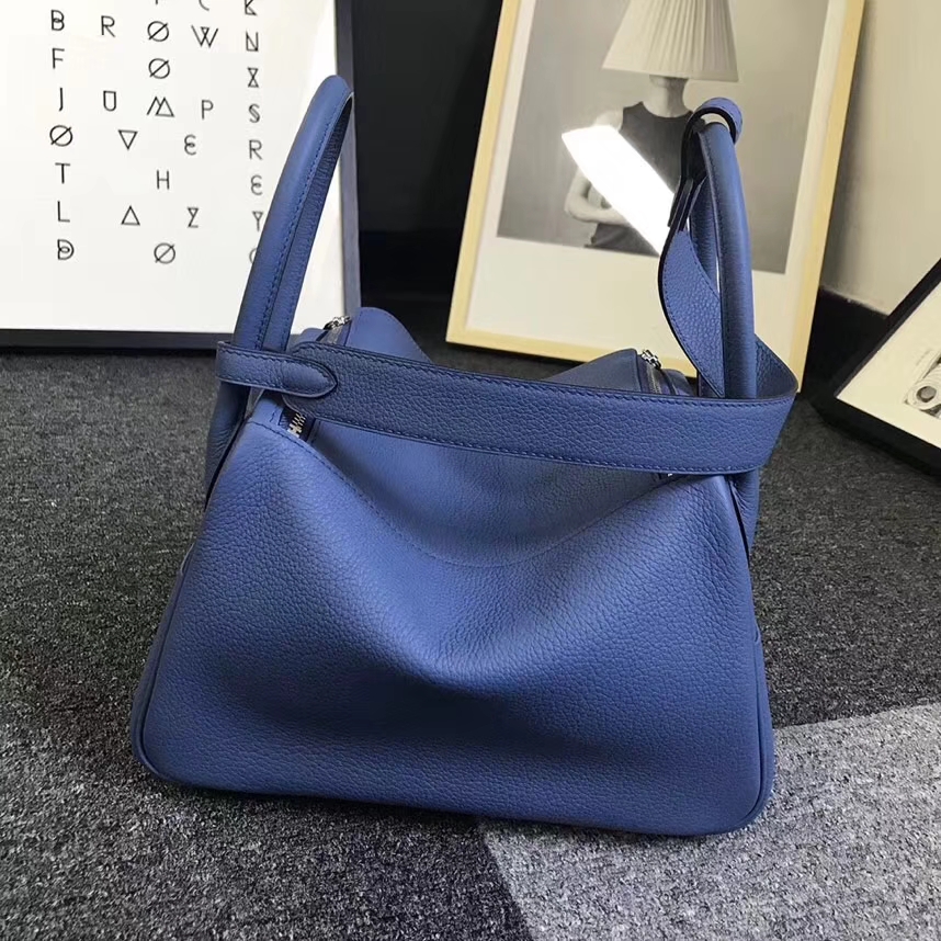 Hermès（爱马仕）R2 玛瑙蓝 原厂御用顶级小牛皮 Lindy 26 银扣