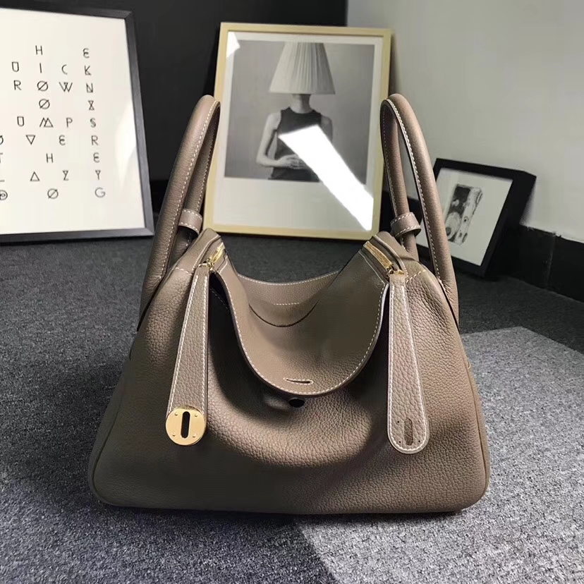 Hermès（爱马仕）CK18 大象灰 原厂御用顶级小牛皮 Lindy 30 金扣 现货