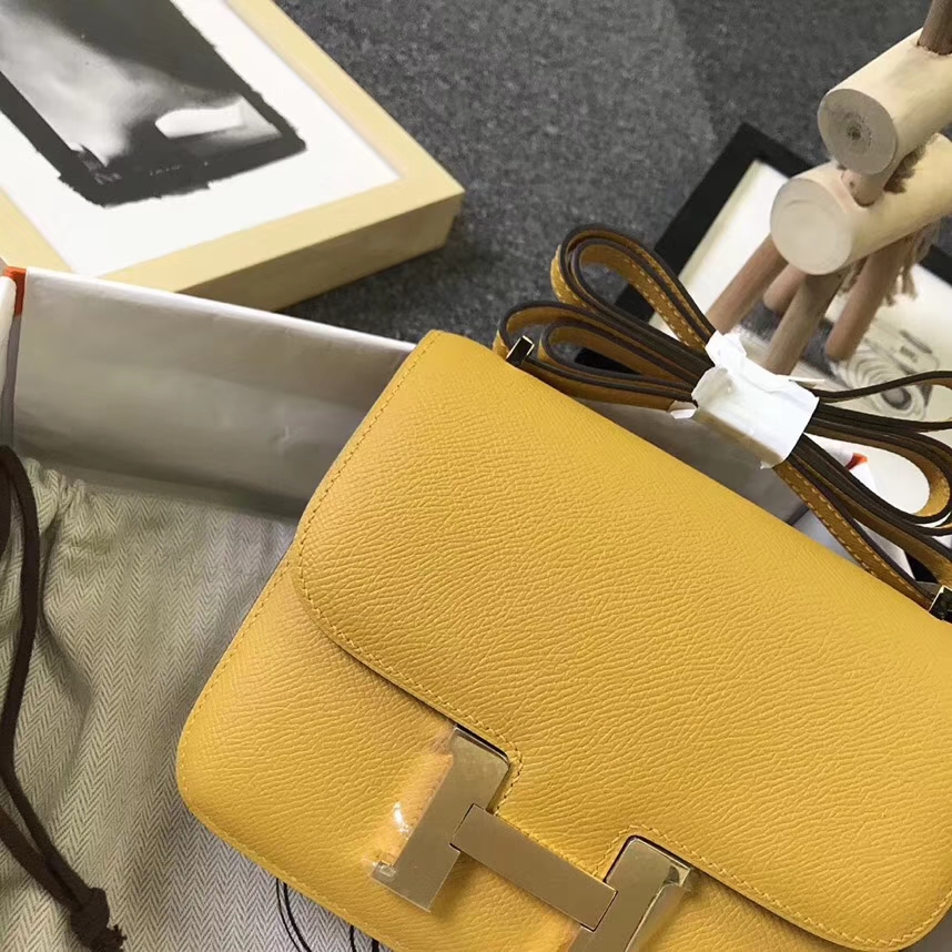Hermès（爱马仕）9D琥珀黄 epsom皮 Constance 19 金扣 全手工 现货